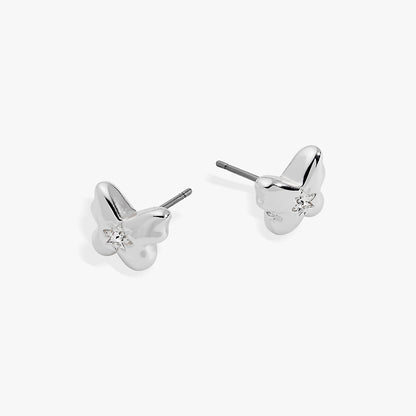 Alex and Ani Butterfly Crystal Stud Earrings
