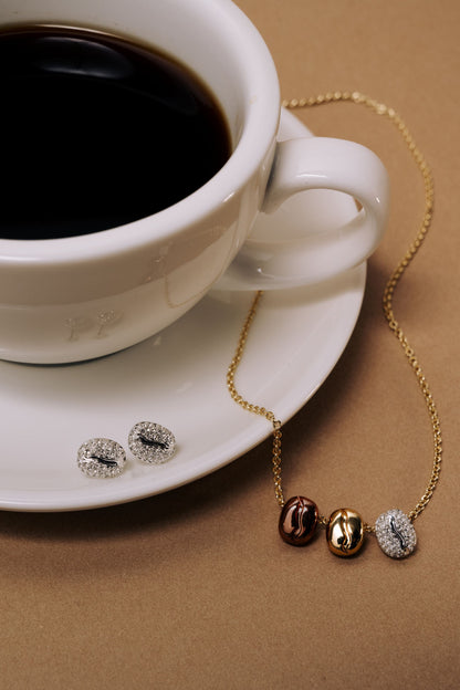 Alex and Ani Coffee Bean Pave Stud Earring