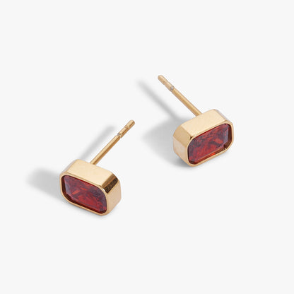 Alex and Ani January Emerald-Cut Birthstone Stud