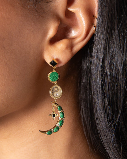 Alex and Ani Malachite Charm Earrings
