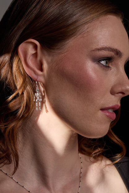 Alex and Ani Skeleton Drop Earring