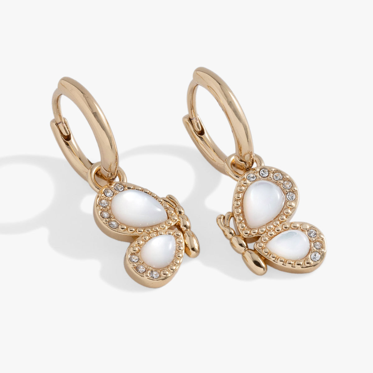 Alex and Ani Mother of Pearl Huggie Hoop Earrings