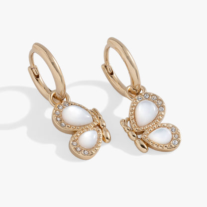 Alex and Ani Mother of Pearl Huggie Hoop Earrings