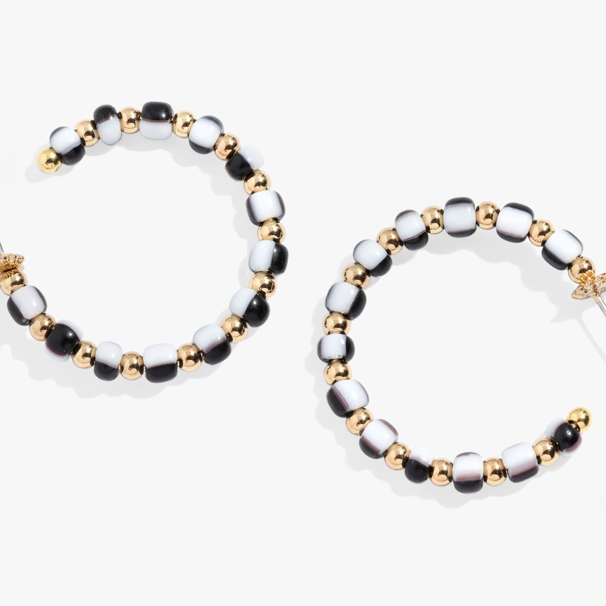 Alex and Ani Toile Beaded Hoop Earrings