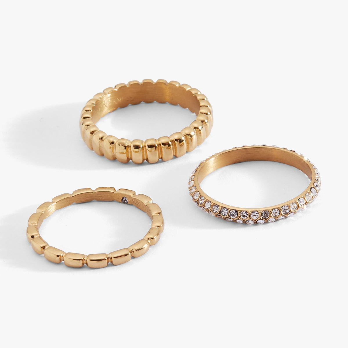 Alex and Ani 3 ring set-ribbed texture