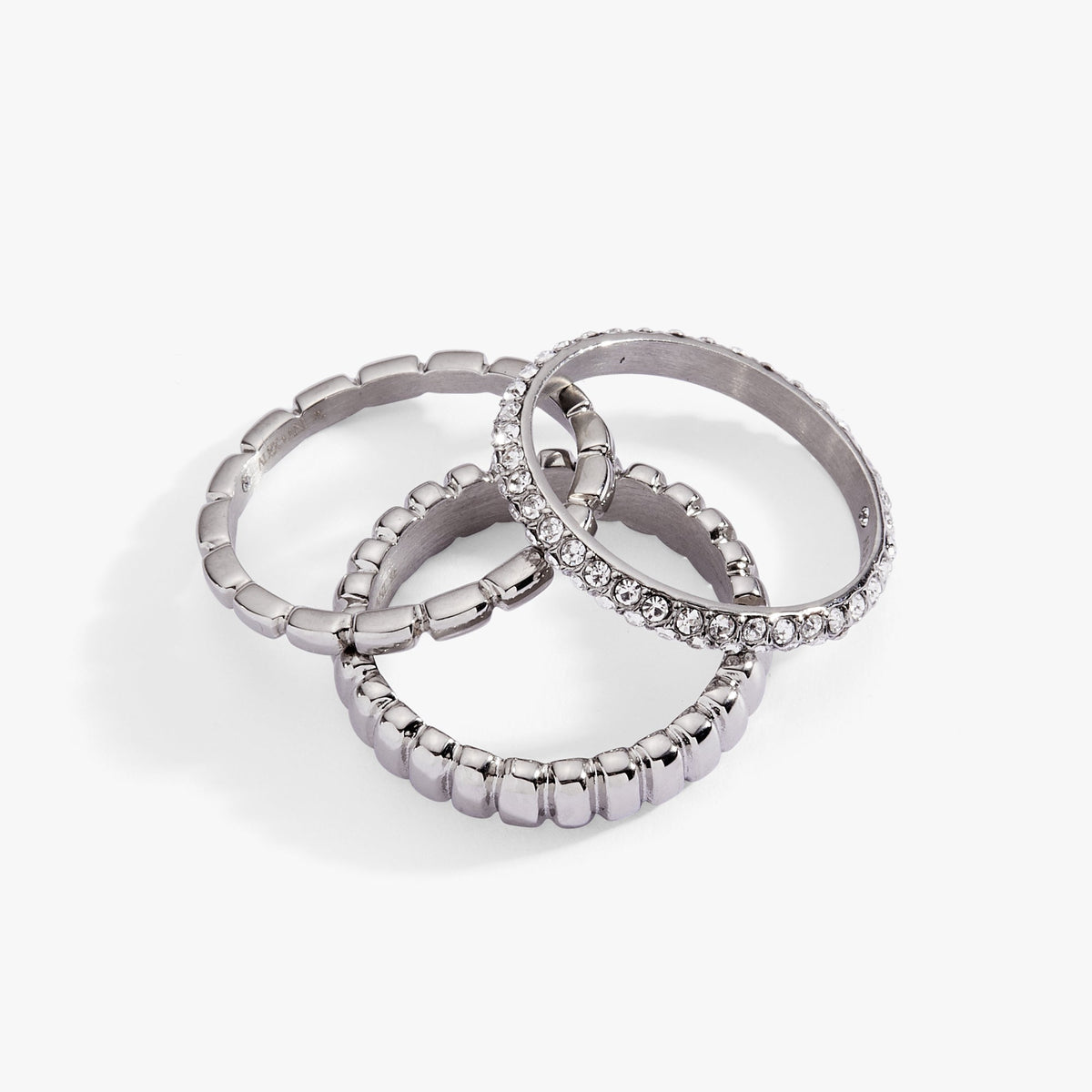 Alex and Ani 3 ring set-ribbed texture