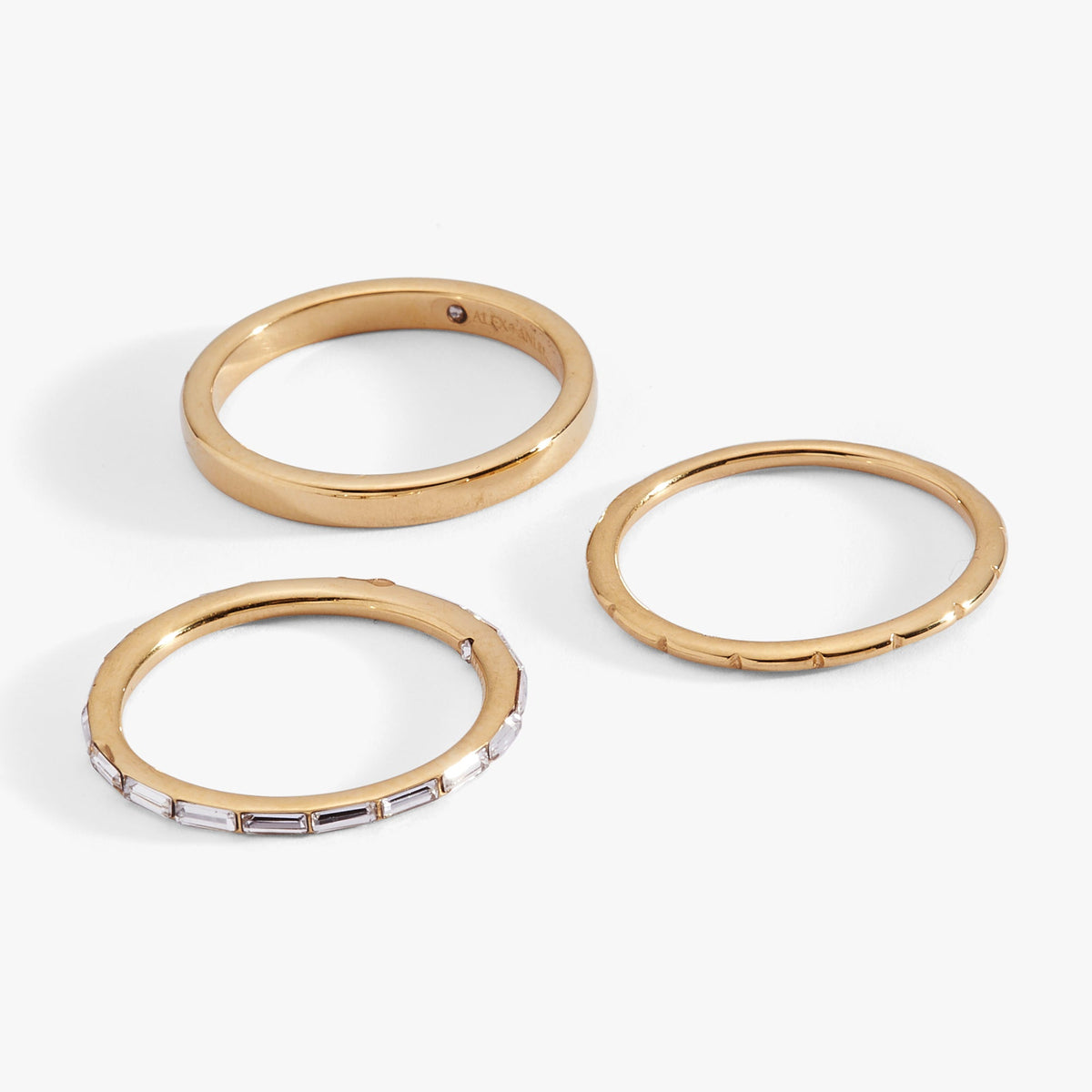 Alex and Ani 3 ring set-baguette