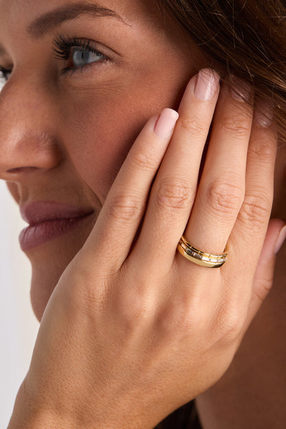 Alex and Ani 3 ring set-baguette
