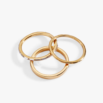 Alex and Ani 3 ring set-baguette