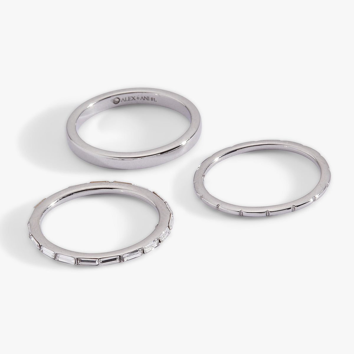 Alex and Ani 3 ring set-baguette