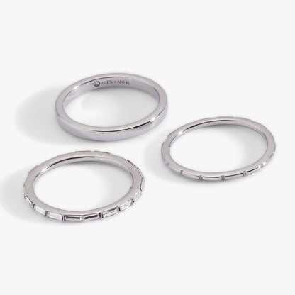 Alex and Ani 3 ring set-baguette