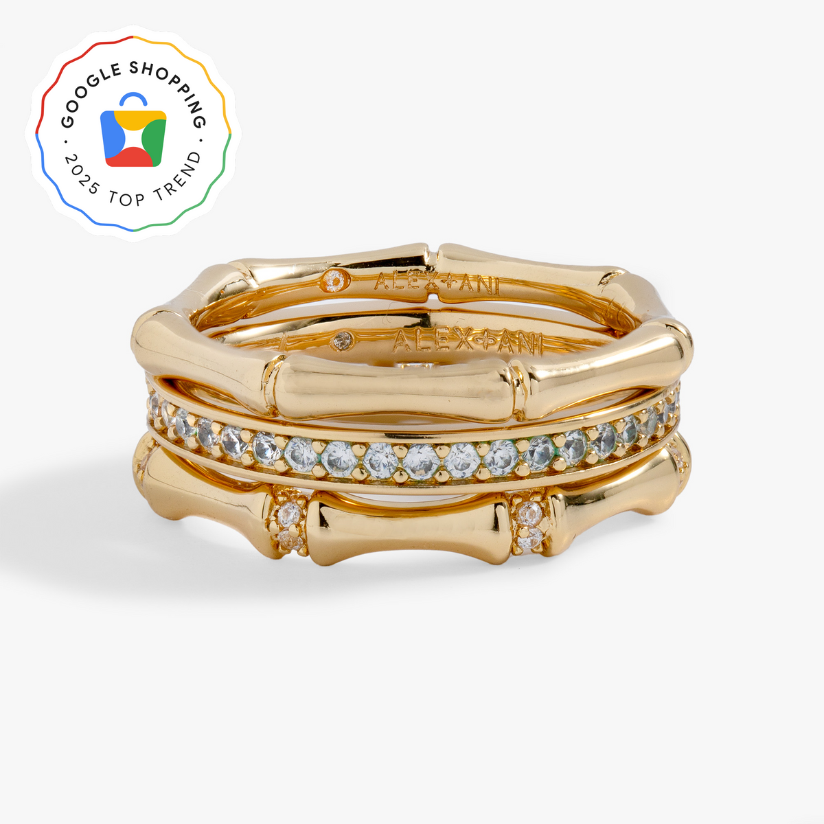 Alex and Ani Bamboo Trio Ring Set