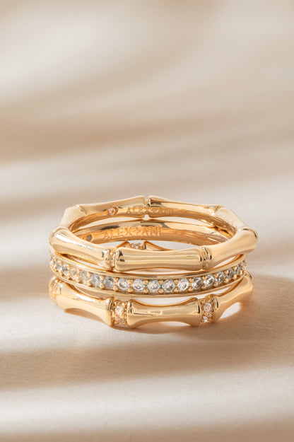Alex and Ani Bamboo Trio Ring Set