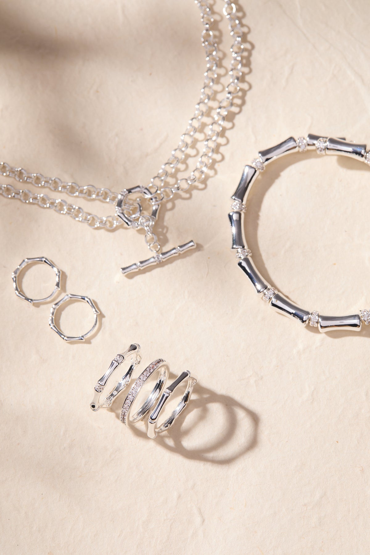 Alex and Ani Bamboo Trio Ring Set