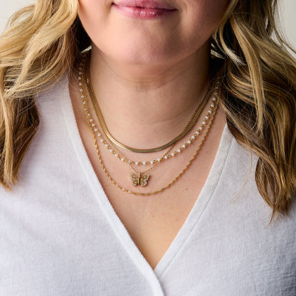 Alex and Ani Butterfly + Crystal Necklace, Adjustable