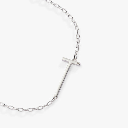 Alex and Ani Precious Elongated Initial Necklace T