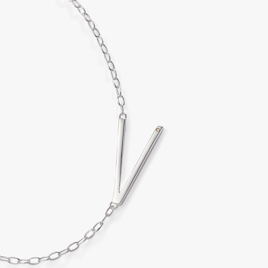 Alex and Ani Precious Elongated Initial Necklace V