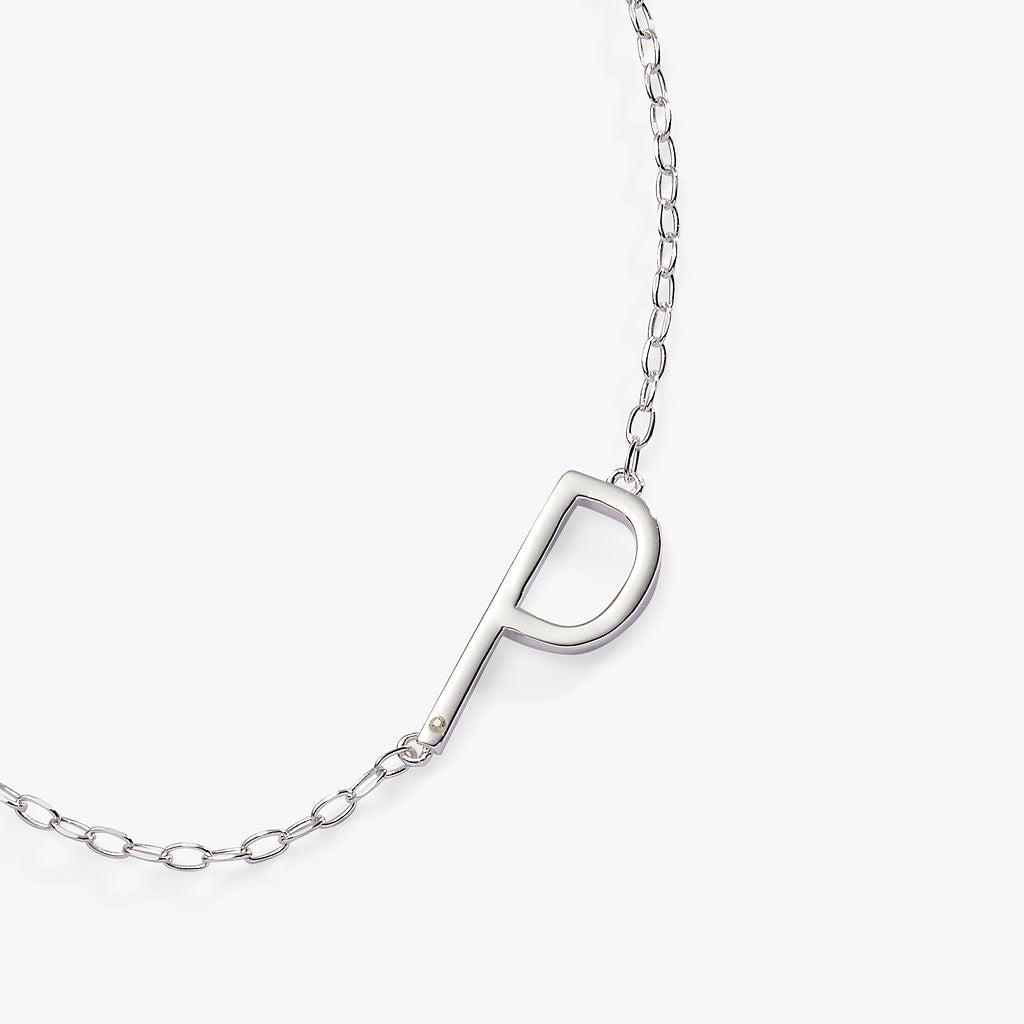 Alex and Ani Precious Elongated Initial Necklace P
