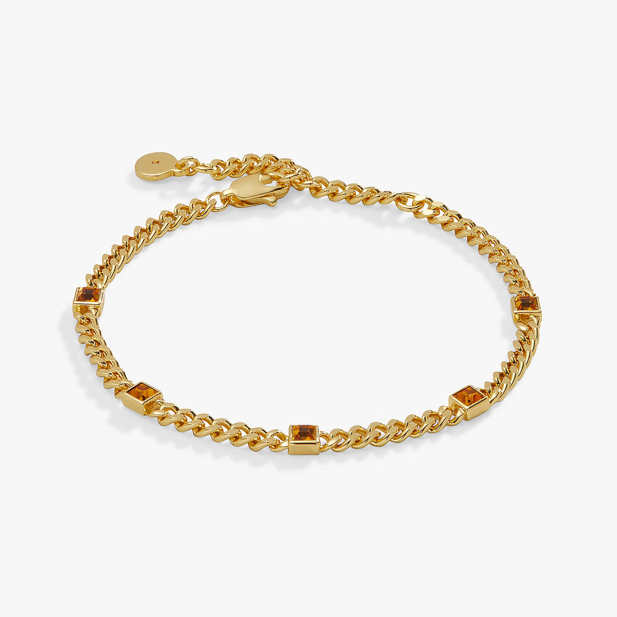 Alex and Ani Topaz Curb Chain Bracelet, November Birthstone