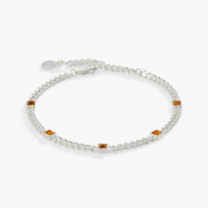 Alex and Ani Topaz Curb Chain Bracelet, November Birthstone