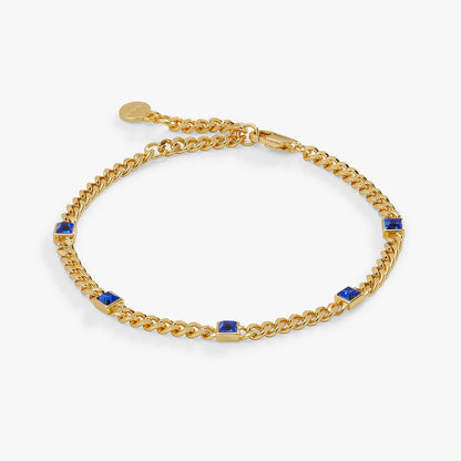 Alex and Ani Sapphire Curb Chain Bracelet, September Birthstone