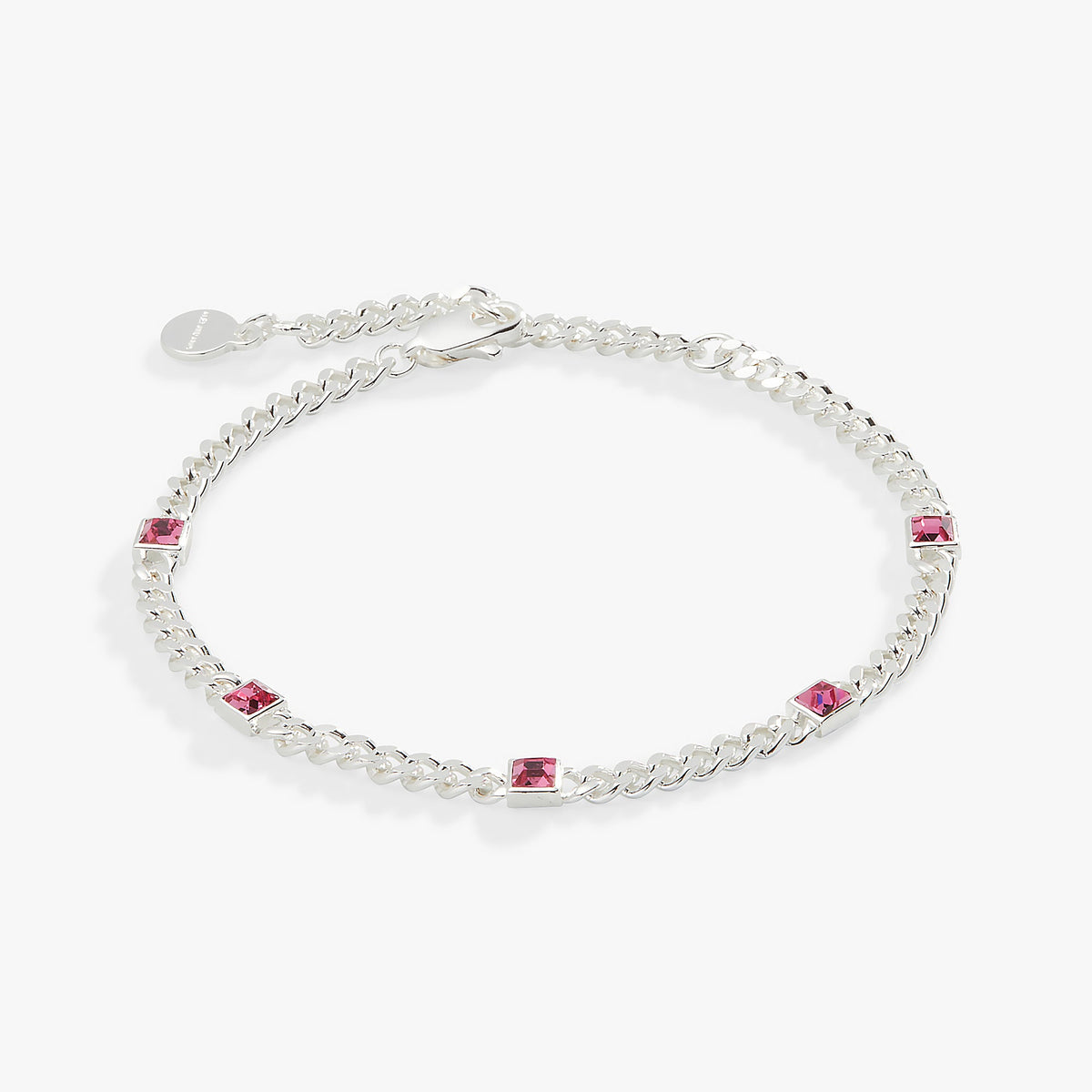 Alex and Ani Rose Curb Chain Bracelet, October Birthstone