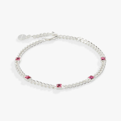 Alex and Ani Rose Curb Chain Bracelet, October Birthstone