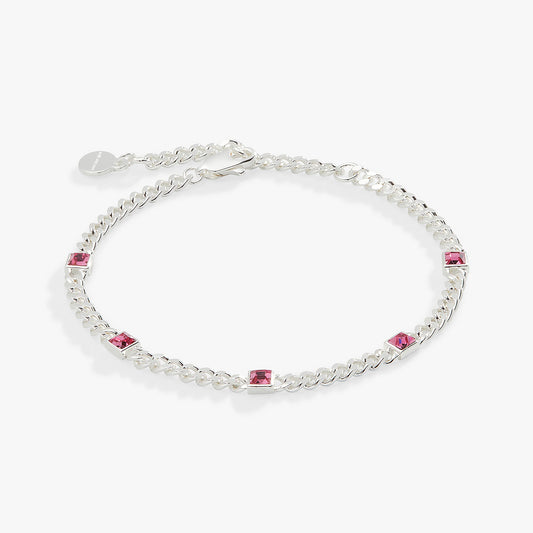 Alex and Ani Rose Curb Chain Bracelet, October Birthstone