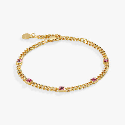 Alex and Ani Rose Curb Chain Bracelet, October Birthstone