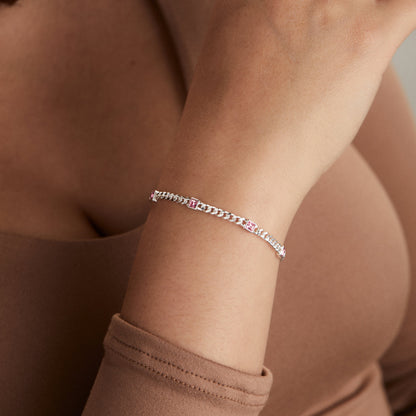 Alex and Ani Rose Curb Chain Bracelet, October Birthstone