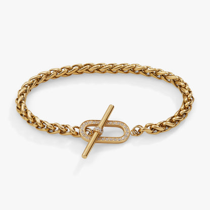 Alex and Ani Wheat Chain Pavé Crystal Toggle Bracelet