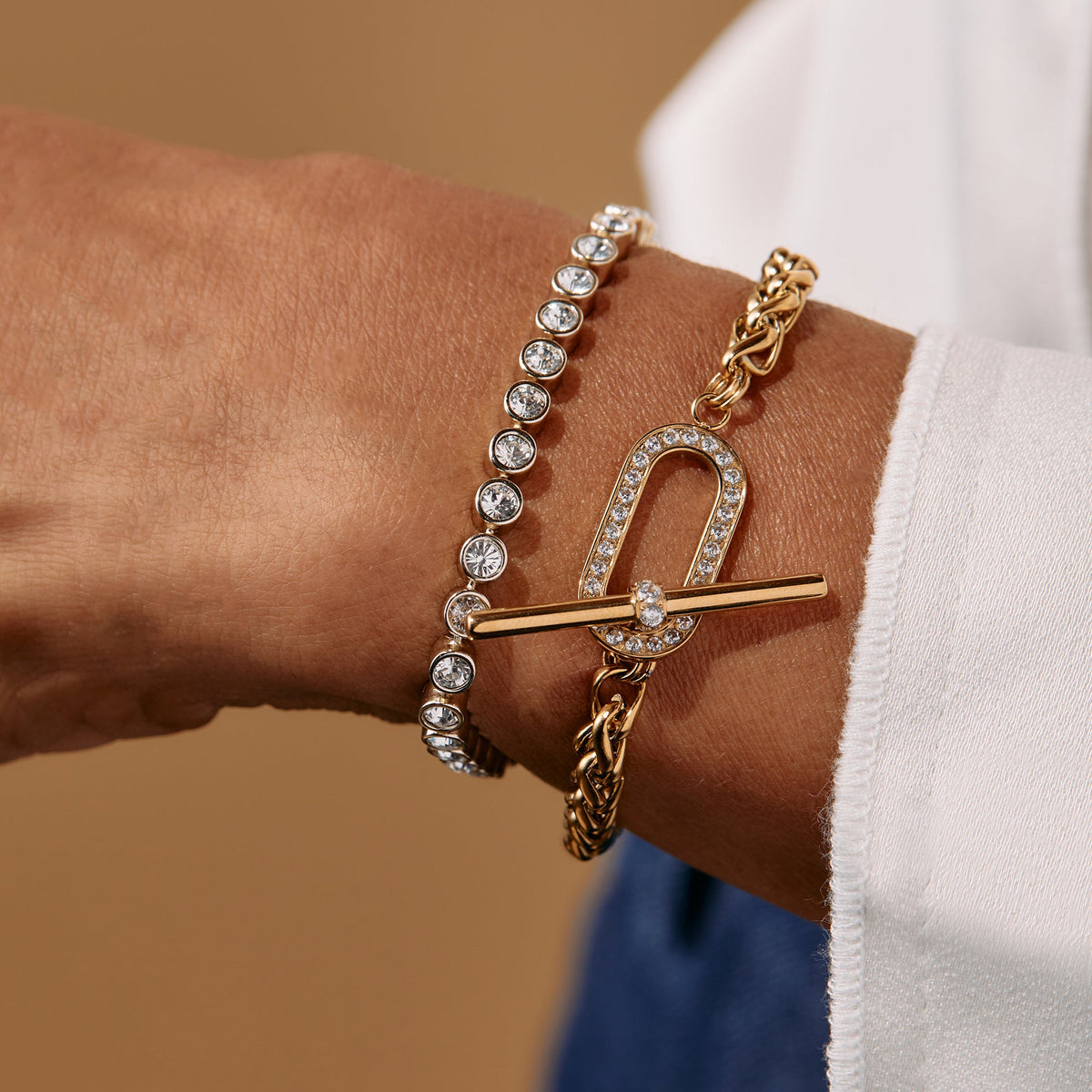 Alex and Ani Wheat Chain Pavé Crystal Toggle Bracelet