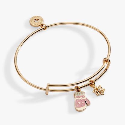 Alex and Ani Winter Wonderland Mitten Duo Charm Bangle
