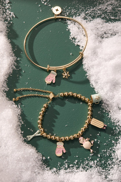 Alex and Ani Winter Wonderland Mitten Duo Charm Bangle