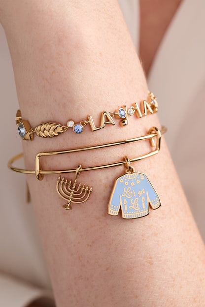 Alex and Ani Hanukkah 'Let's get Lit" Ugly Sweater Bangle