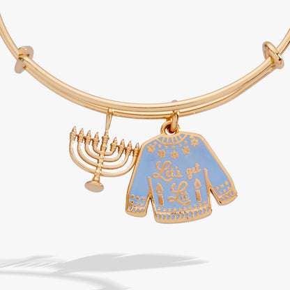 Alex and Ani Hanukkah 'Let's get Lit" Ugly Sweater Bangle