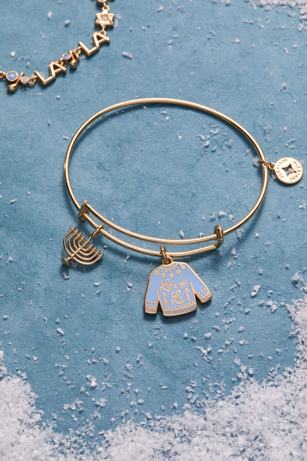 Alex and Ani Hanukkah 'Let's get Lit" Ugly Sweater Bangle