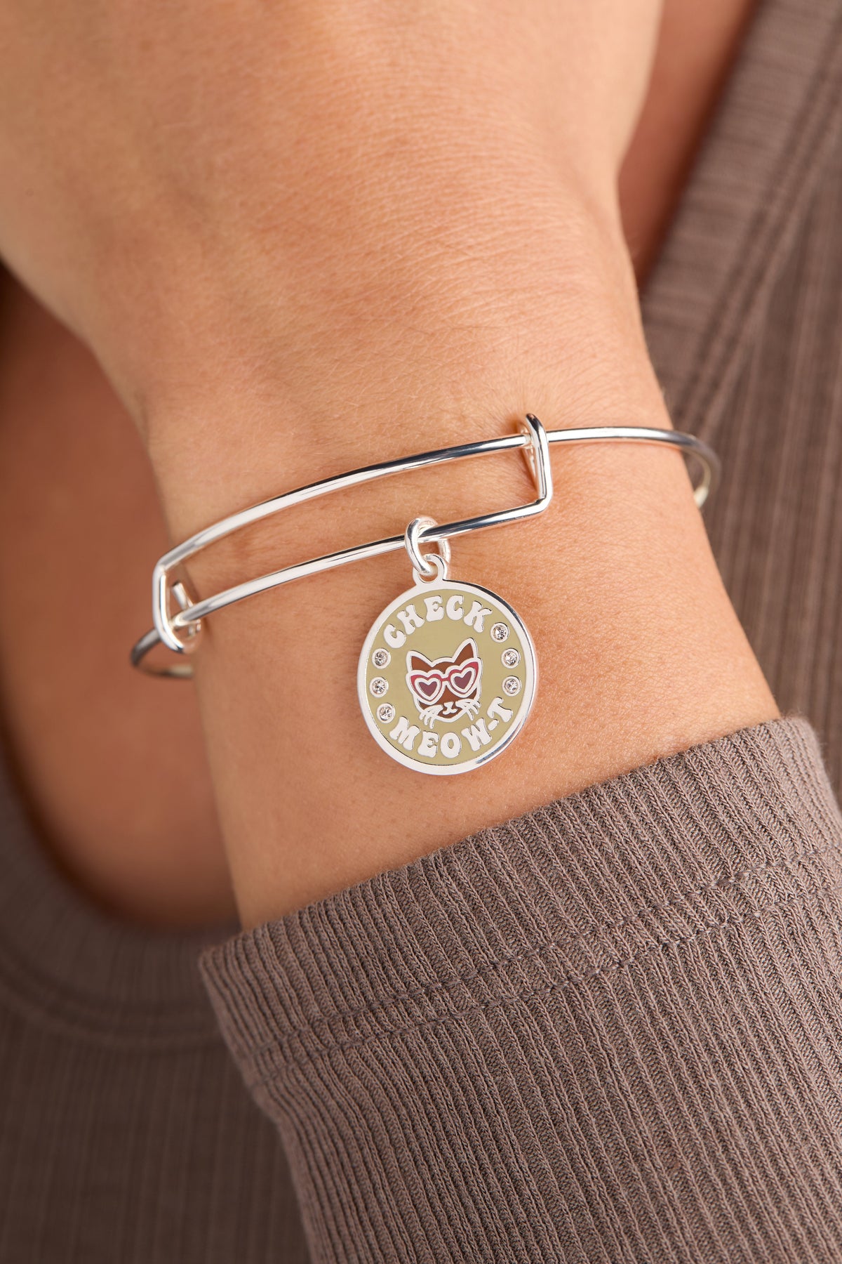Alex and Ani Check Meow-T Charm Bangle