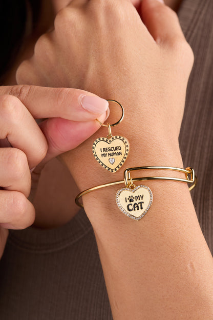 Alex and Ani I Love My Cat Bangle & Charm, Set of 2