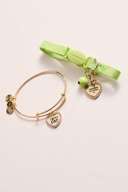 Alex and Ani I Love My Cat Bangle & Charm, Set of 2