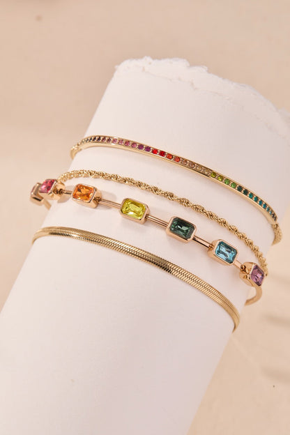 Alex and Ani Rainbow In-Line Stone Bangle