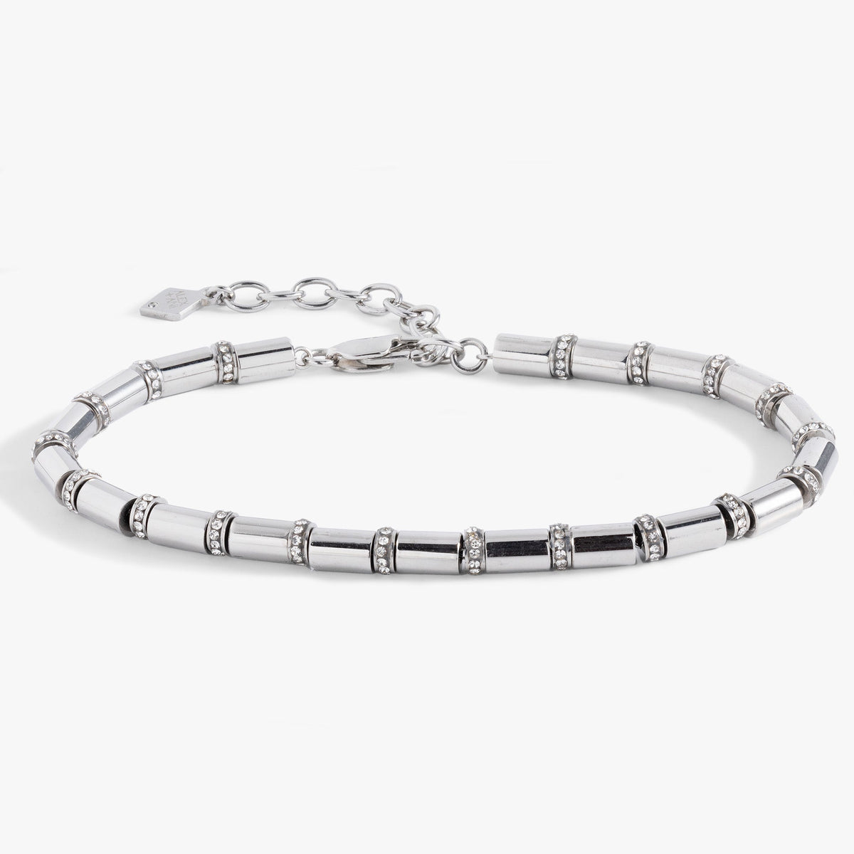 Alex and Ani Tube Bead and Crystal Chain Bracelet