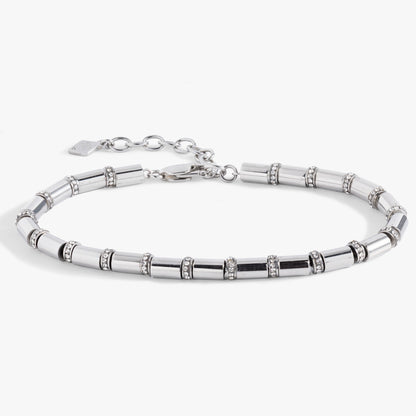 Alex and Ani Tube Bead and Crystal Chain Bracelet