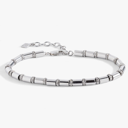 Alex and Ani Tube Bead and Crystal Chain Bracelet