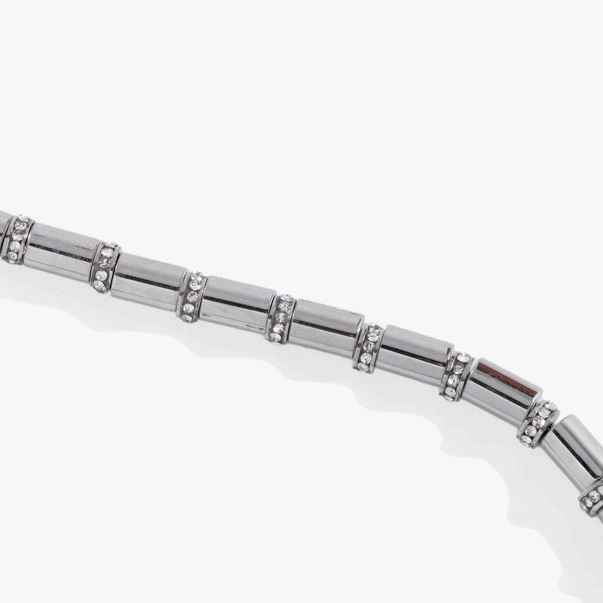 Alex and Ani Tube Bead and Crystal Chain Bracelet