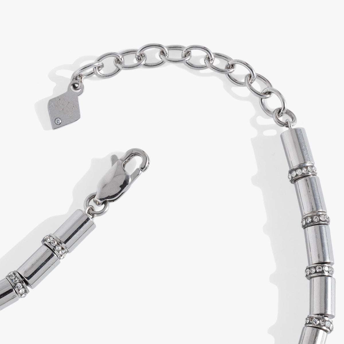 Alex and Ani Tube Bead and Crystal Chain Bracelet