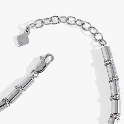 Alex and Ani Tube Bead and Crystal Chain Bracelet