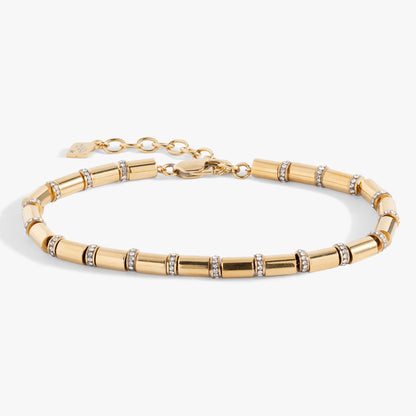 Alex and Ani Tube Bead and Crystal Chain Bracelet