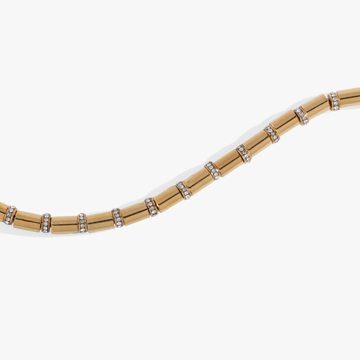 Alex and Ani Tube Bead and Crystal Chain Bracelet