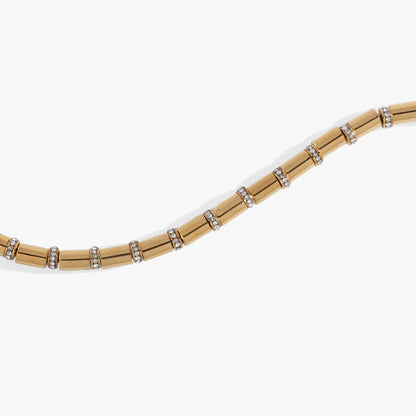 Alex and Ani Tube Bead and Crystal Chain Bracelet